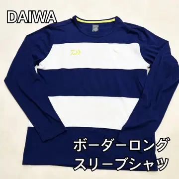 완판템 DAIWA 보더 롱 슬리브 셔츠 네이비 x 화이트 XL