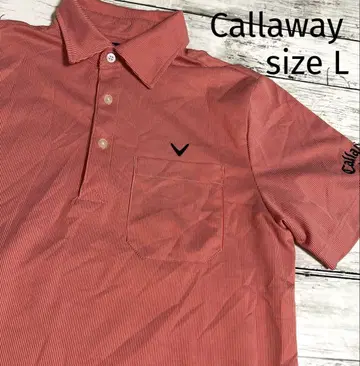 Callaway L 반팔 자수 로고 스트라이프 골프웨어 캘러웨이
