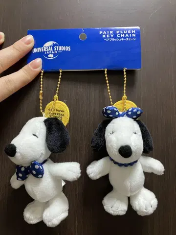 스누피 페어 봉제 인형 키체인