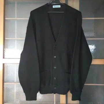 빈티지 펄 뜨개질 블랙 그런지 알파카? 가디건 블랙 울