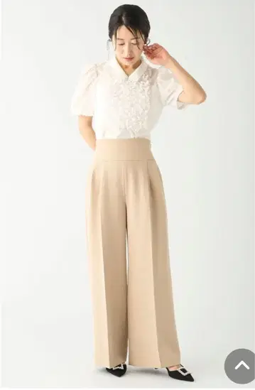 셀포드 새상품 슬림 레그 스트레치 와이드 팬츠