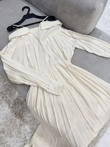 다리치 오프숄더 셔츠 원피스 긴팔 프리 사이즈