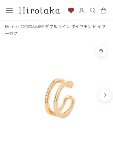 Hirotaka GOSSAMER 더블 라인 이어 커프