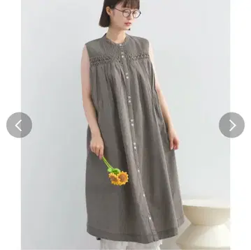 lupilien 루피리앙 데님 핀턱 슬리브리스 원피스