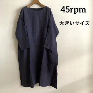45rpm 45R 린넨 풀오버 원피스 네이비 빅 사이즈
