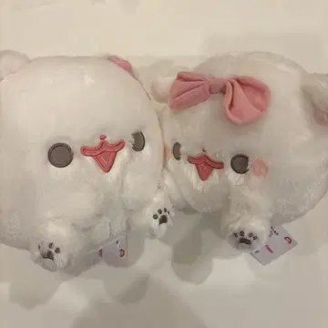 포메라니안 모찌 예쁘게 꾸민 리본 봉제 인형 BIG 핑크 리본