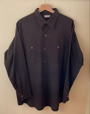 Sears 70년대 셔츠 무지 심플 빈티지 블랙 브라운