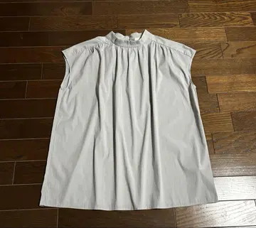유나이티드 애로우즈 스탠드 카라 블라우스 프렌치 슬리브