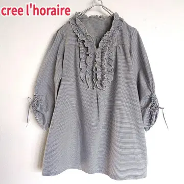 cree l'horaire 밤 레일 블라우스 튜닉 프릴