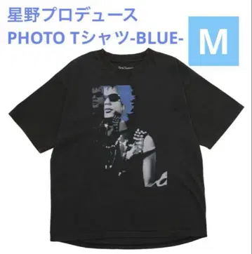 BUCK-TICK 호시노 히데히코 PHOTO 티셔츠-BLUE- M 사이즈