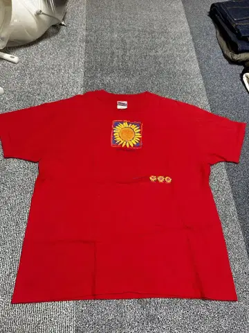 90s Sunflower 해바라기 티셔츠 기업 은행 아트