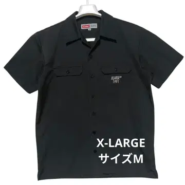 X-LARGE 블랙 반팔 워크 셔츠 M