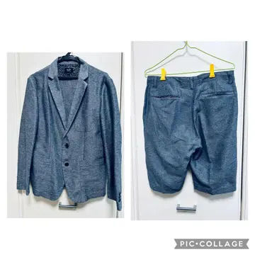 빔즈 셋업 캐주얼 M 경량 봄/여름 숏팬츠 네이비에 가까운 파랑 레어
