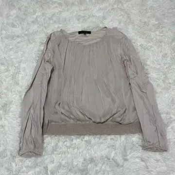 ketty 블라우스 플리츠 디자인 리오셀 혼방 광택 아이보리 페미닌