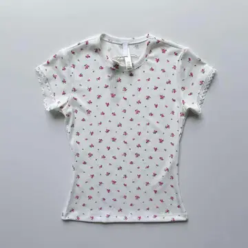 skims 미니 꽃무늬 리브 T셔츠 M 사이즈