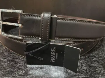PRARIE 프렐리 다크 브라운 가죽 벨트 미사용 새상품 택 포함