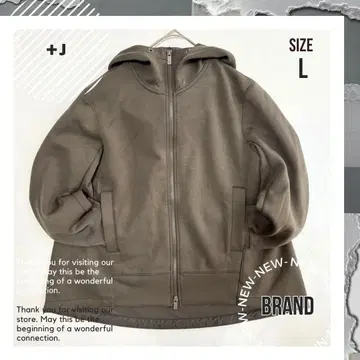 [ UNIQLO x +J ] 드라이 맨투맨 풀 집업 후드티 더블 지퍼 L
