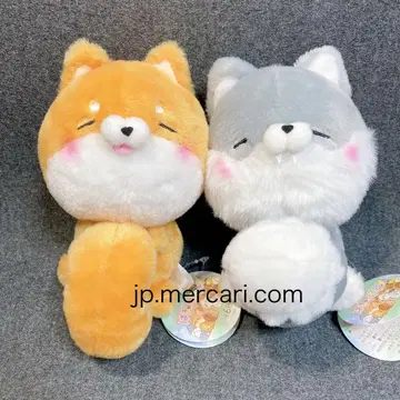 2개 세트 봉제 인형 시바군 & 오오카미군 시바견 늑대