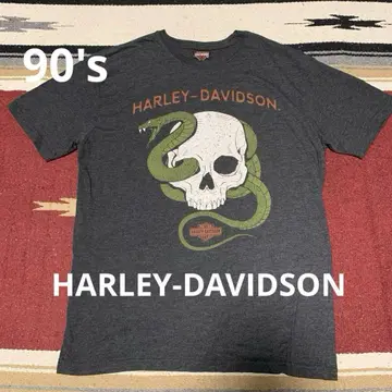 HARLEY-DAVIDSON 빈티지 할리 스컬 스네이크 티셔츠