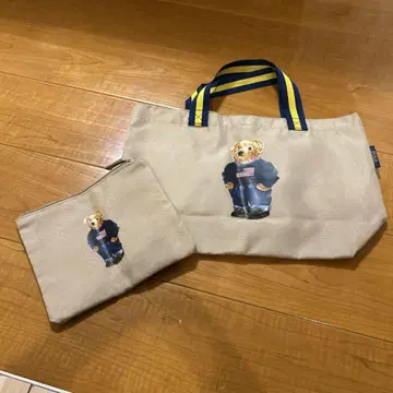 Polo Ralph Lauren 곰 프린트 토트백과 파우치 세트