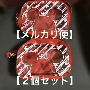[중고] 미키마우스 빨간색 파우치 세트