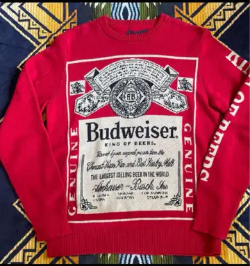 Budweiser 맥주 라벨 디자인 니트 스웨터