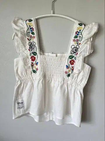 MOUSSY 디즈니 MD EMBROIDERY 블라우스 화이트 멕시코 자수