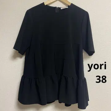 yori 요리 하프 슬리브 티어드 블라우스 블랙 38 블랙