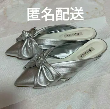실버 리본 포함 스틸레토 뮬