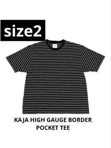 KAJA HIGH GAUGE BORDER POCKET TEE ovy