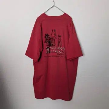 90s USA제 애니멀 호스 말 티셔츠 싱글 스티치 레드 XL
