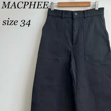 MACPHEE 맥피 코튼 팬츠 와이드 블랙 검정 34