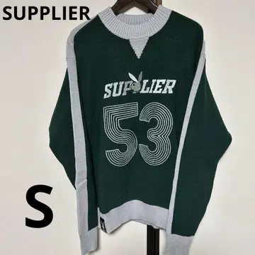 [미사용 새상품] SUPPLIER 플레이보이 니트 자수 그린 S 사이즈