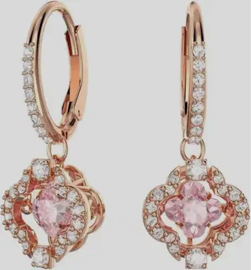 플라워 모티브 귀걸이 로즈 골드 [SWAROVSKI]