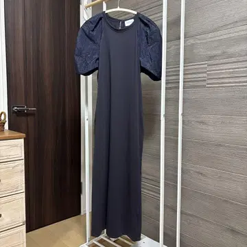 UNITED ARROWS 콤비 퍼프 슬리브 원피스 -워셔블-