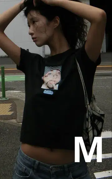 ZARA Billie Eilish 프린트 반팔 티셔츠 M 블랙