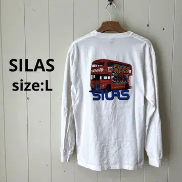 사이러스 SILAS 롱T 긴팔 티셔츠 화이트 버스 프린트 L