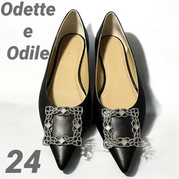 [새상품급] Odette e Odile 블랙 스틸레토 플랫슈즈