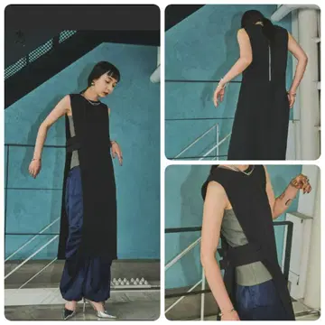 AIC. 사이드 오픈 비대칭 원피스 새상품급