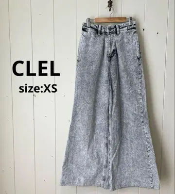 클레일 CLEL 빈티지 플레어 데님 그레이 계열 유즈드 가공 XS