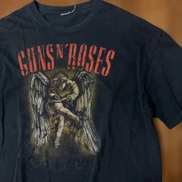 00s Guns N' Roses 헤인즈 티셔츠 구제 의류 로즈 엔젤