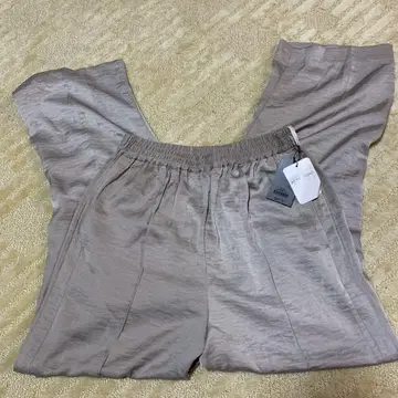그레이 폴리에스터 팬츠 허리밴딩 여성용