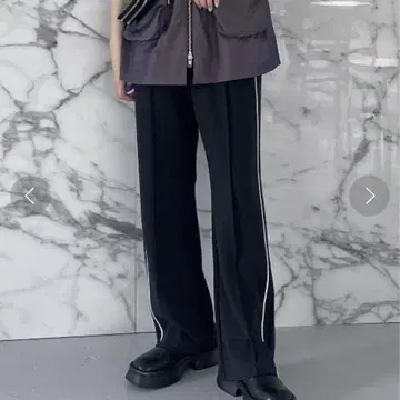 JEANASIS 지나시스 조젯 라인 팬츠 블랙