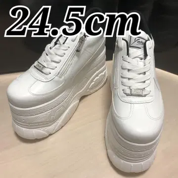 타임세일 24.5cm yosuke 초 메가 통굽 스니커즈 화이트