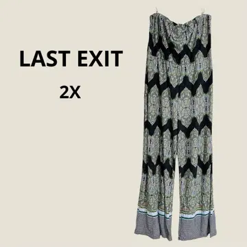 LAST EXIT 기하학 무늬 베어탑 와이드 팬츠