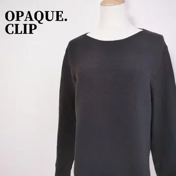 오파크 클립 보트넥 코튼 나일론 가로 리브 티셔츠 블랙 L