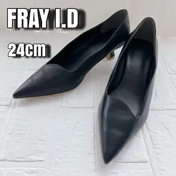 [새상품급/저렴] 프레이 아이디 스틸레토 펌프스 가죽 블랙 24cm