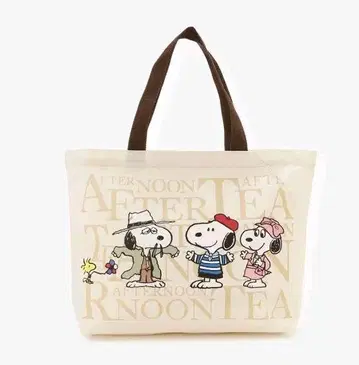 애프터눈 티 스누피 PEANUTS 로고 에코백 올라프 벨