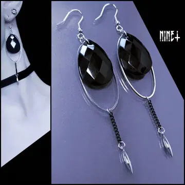 1372 BLACK 개성 귀걸이 빅 사이즈 귀걸이 모드 서브컬쳐