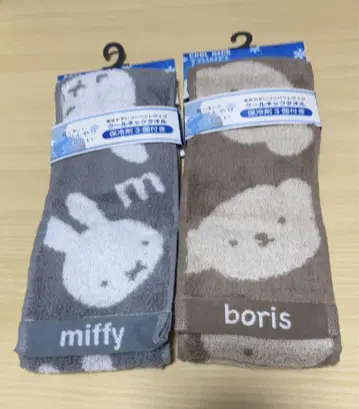 쿨 넥 타월 보냉제 3개 포함 미피 그레이 보리스 2개 세트